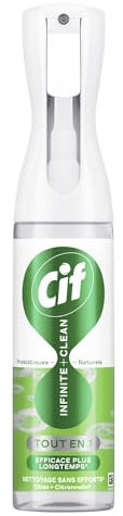 Cif - Infinite+Clean - Spray Nettoyant Tout en 1 - Multi-surfaces - Nettoyage sans Efforts et Longue Durée - Aux Probiotiques Naturels - 280ml