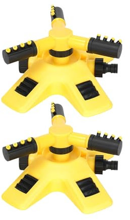 Aspersores de Jardín, 2 Pack Aspersores para Césped Automático Agua para Césped, Accesorio Aspersor de Agua para Manguera de Jardín, de Riego con Rociador de Césped Giratorio 360 Grados