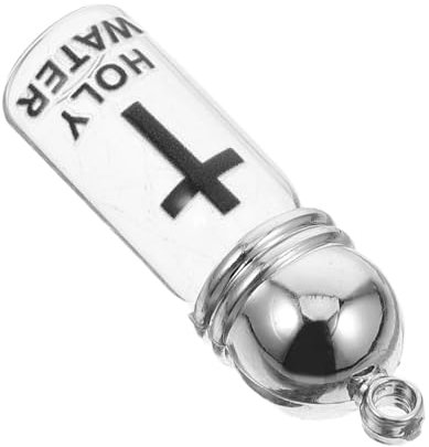 Alipis Botella de Vidrio con Diseño de Cruz para Uso en Bautismo y Pascua, Recipiente Recargable Elegante