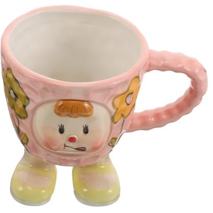TOPPERFUN Linda Taza De Cerámica Con Dibujos Animados De Taza Tipo Mug Creativa Para Té Leche y Bebidas Base Estable