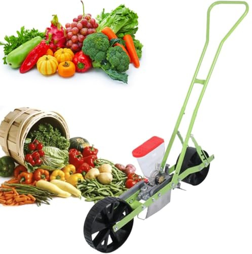 SFQEVHRZ Garden planter， Precision Hand Push for Farmer, Metal 1-4 Row Adjustable Seed Plant Spacing Spreader, Manual Seeder Planter(1 Row Seeder)