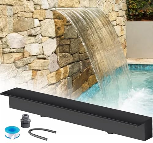 Kit de fontaine de piscine moderne – Design mural élégant cascade intégré pour décoration extérieure