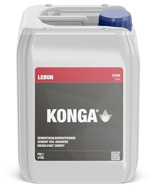 Konga Stone Professional Bauendreiniger – Entfernt Zement-, Kalk- und Fugenschleier von säurebeständigen Oberflächen (10 l)