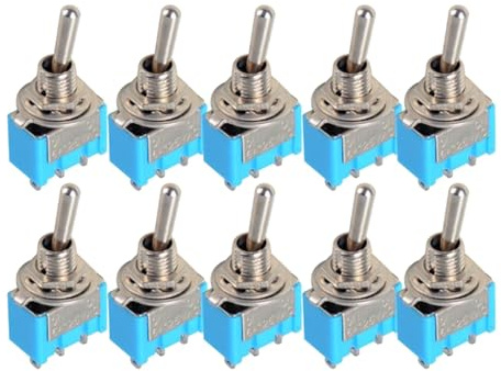 Watreketal 10pcs MTS-103 Interrupteurs À Bascule Miniature 3 Broches Se Verrouiller sur des Gadgets Électroniques Poignée Plate pour Composants Automobiles