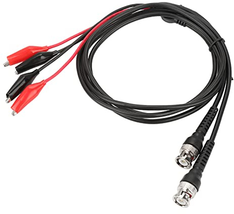 Telituny 2pcs P1011 BNC Q9 to Dual Clip Oscilloscope Test Probe Lead Cable