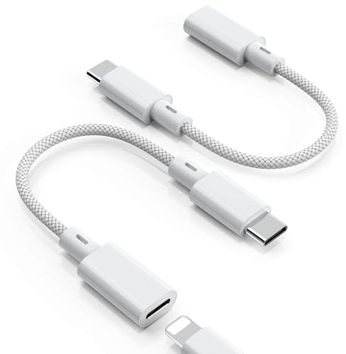 ZOOAUX PRO Lightning to USB C Adapter (2 Pack), Fast Charging & Data Transfer, USB C Charger Connector Cable for iPhone 17/16/15, iPad Pro/Air, Samsung,Pixel-(Not for Headphone/OTG)