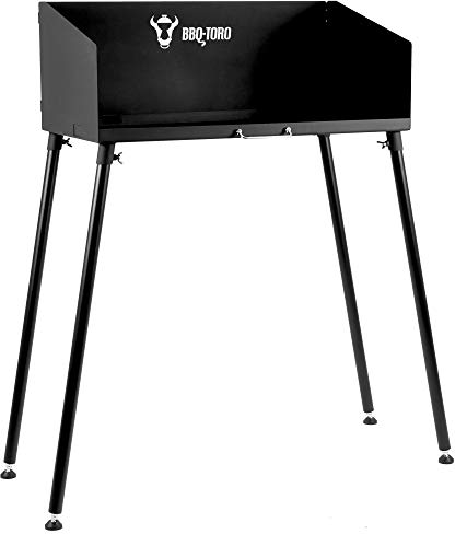 BBQ-Toro Dutch Oven Tisch | 75 x 40 cm | Schwarz | Stahltisch für Bräter und Grillzubehör | Grilltisch mit Einstellbaren Füßen | Feuertisch und Untergestell