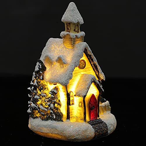 Toddmomy Weihnachtshaus mit LED Licht Deko Haus Winterlandschaft beleuchtet Weihnachtsdorf LED Weihnachtsstadt Weihnachtshaus Miniatur Winter Village Haus Weihnachtsdeko Weihnachtsbeleuchtung