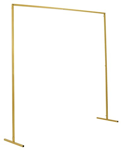 Youyijia Rectangle Wedding Arch Stand 2x2M Iron Rectangle Backdrop Stand Metal Garden Arch Arbour Climbing Plants Roses for Wedding Ceremony Party Decoration Gold