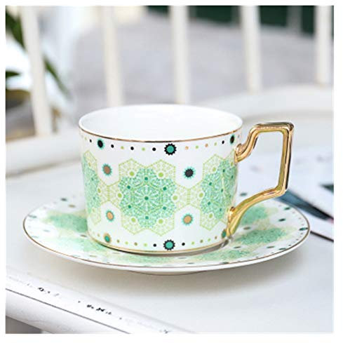 ZJCNHY Tasse de café Marocaine et Soucoupe en céramique Cappuccino après-midi Tasse de thé 250ml Service à Café 601 (Color : Morocco G)