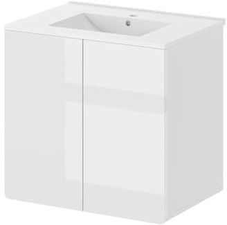 Vicco Waschbeckenunterschrank Izan, Weiß, 61.8 cm | besteht aus Badunterschrank und Waschbecken