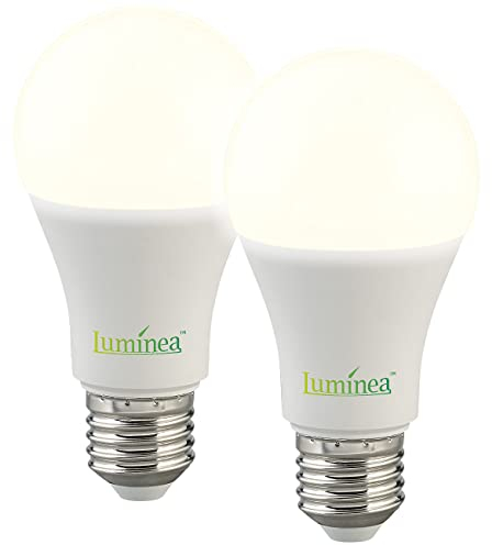 Luminea Sensorleuchte LED: 2er-Set LED-Lampen, Bewegungs-/Lichtsensor, E27, 12W, 1150lm, warmweiß (mit Sensor, Leuchtmittel mit Bewegungssensor, Bewegungsmelder Dämmerungssensor)