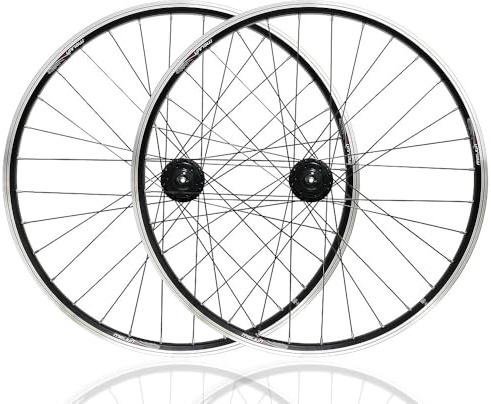 LSRRYD 20 26 Zoll BMX MTB Fahrrad Laufradsatz Vorderrad Hinterrad V-Bremse Scheibenbremse Aluminium Legierung Felgen Für Faltrad Schnellspanner 32H (Color : Black, Size : 26inch)