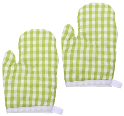 TOPBATHY Topfhandschuhe Links oder Rechts Tragbar aus Polyester Hitzebeständig 2 Stück Ofenhandschuh Grün für Küche und Mikrowelle