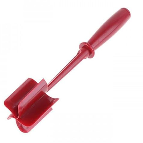 Yoamstiny Tritacarne e schiacciapatate per carne macinata e patate, struttura in nylon, antiaderente, per mescolare e tritare patate, resistente al calore (rosso)