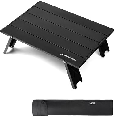OneTigris Campingbord, hopfällbart, litet aluminium, fällbord, aluminium, vikbart, campingmini, utomhusbord, ultralätt, bärbart, lastkapacitet upp till 30 kg, för utomhusbruk, vandring (39,5 x 29 x