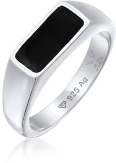 Kuzzoi Herren Silber Ring 925 Silber klassischer Siegelring mit Emaille | Platte für den Mann in der Ringgröße 60 - 66