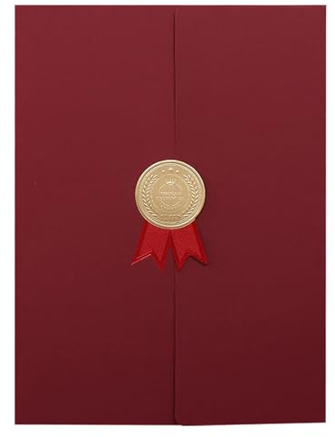 Ehrenurkunde Urkundenmappe A4 Zertifikat Mappe Urkundenhülle Halter Hardcover Zeugnismappe Zeugnisse Abdeckung Zertifikathülle Diplom Vergoldet(Schwarz &Rot & Blau)