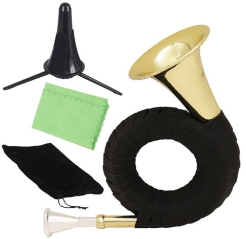 VICASKY Professionelles Waldhorn Blechblasinstrument Für Kinder Verstellbar Goldfarbenes Musikinstrument Mit Aufbewahrungstasche