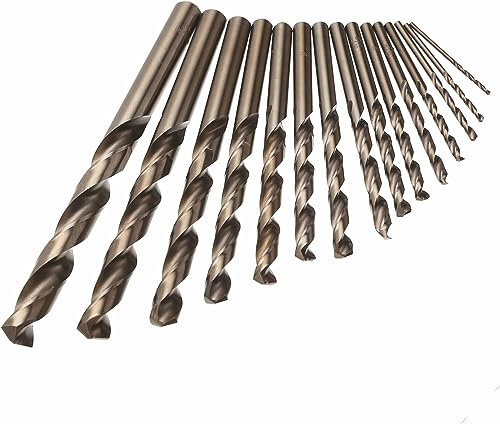 Juego de brocas, juego de brocas de cobalto, 15 piezas for brocas helicoidales de cobalto, juego de brocas de cobalto de Metal for carpintería, juego de herramientas eléctricas de perforación de 1,5-1