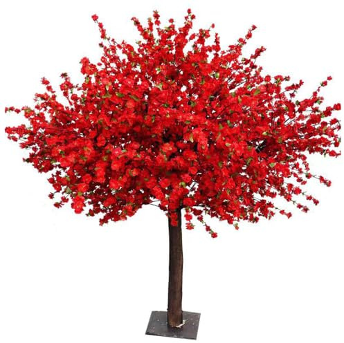 vhdurike Cerisier Artificiel en Fleurs, Superbe Arche de Fleurs, décoration intérieure/extérieure réaliste, Magnifique Grand Sakura Rouge pour Mariage, fête, Bureau,180 * 150cm