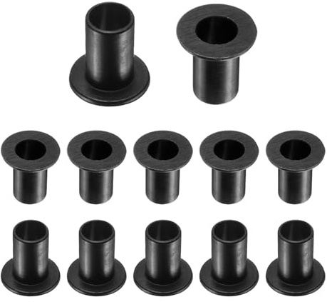 sourcing map 12pcs Flanged Sleeve Bearings Plastic Bushings ID 10.1mm x OD 13mm x Length 20.5mm Nylon Bushings, Black