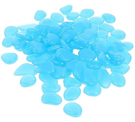 POPETPOP 2 Juegos Guijarro Azul Aire Piedras De Acuario Ligero Prueba Guijarros Decoración Del Acuario Piedras Para Pecera Tanque Luces Solares De Tierra Peceras Blue Resina 300 Piezas * 2