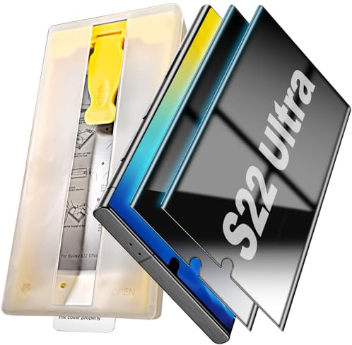 Pozlle 4 in 1 für Samsung Galaxy S22 Ultra Sichtschutz,2Stück 10D Hydrogel Schutzfolie+Handyfolie Aufkleberhilfe+Hülle,Sich Einfach Installieren,blasenfreie Installation,Fingerprint ID Support