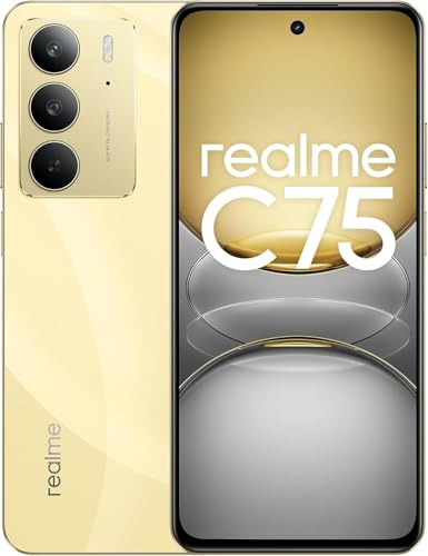 realme C75 Smartphone 8+256GB, Resistenza Ultra alla Polvere e all'Acqua IP69, Vetro ArmorShell, Batteria 6000mAh, Fotocamera con AI da 50 MP, Display da 6,72 con 90 Hz, Oro (nessun adattatore)