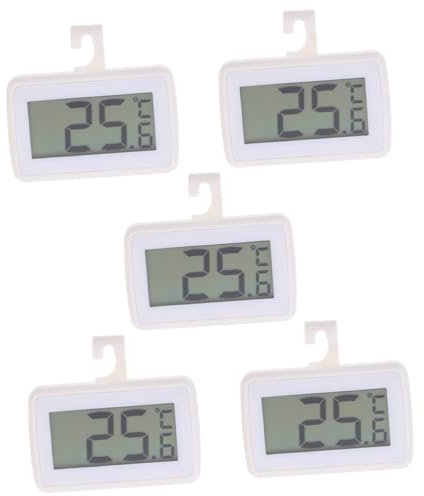 Cabilock 5pcs Digital Temperature Refrigerator Thermometer Freezer Thermometer Easy Operation Electronic Display
