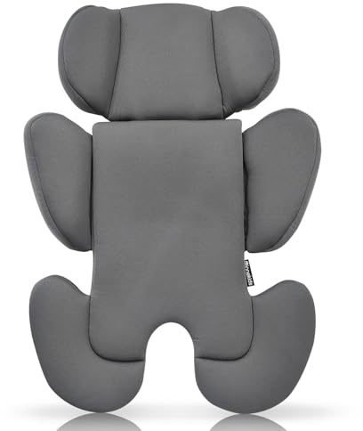 Innokids Infant Car Seat Insert, Baby Head Body Supports for Newborn, Soft and Padded, Detachable Head and Side Support for Carseats, Strollers, Swings (Grey)