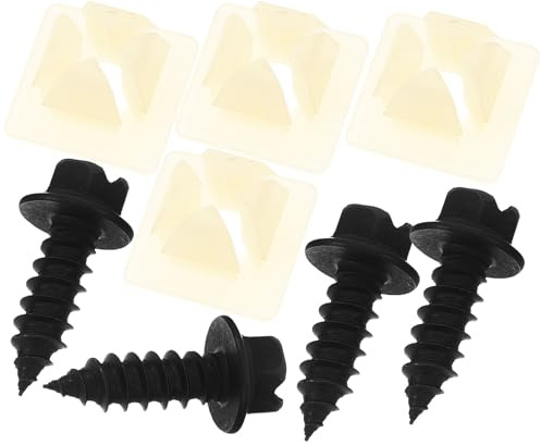 Garneck Viti e Clip Di Montaggio Per Targhe Auto Kit Fissaggio Caratterizzato Da Alta Durezza e Materiale Resistente Installazione Rapida e Compatibile Con Staffe Per Targa