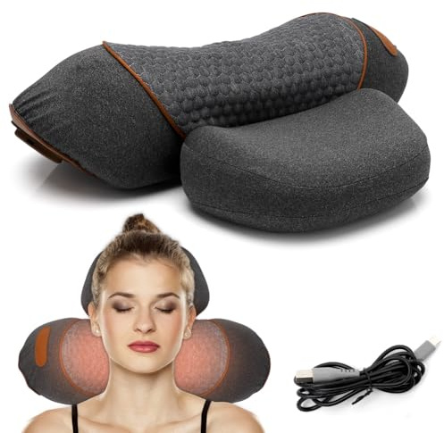 Nackenmassagegerät Elektrisch mit Wärme, 2025 Upgrade 3-in-1 Entspannungskissen für Nacken, Nackenmassagekissen für Schmerzlinderung tiefes Gewebe, Pillow Massage Neck Hump, 3 Modi