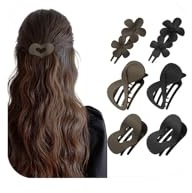 JENCVNL 6 Pinces Cheveux Femme Grande Antidérapantes Pinces à Cheveux Epais Hair Clip pour Cheveux Épais & Fins (Noir + Marron foncé)