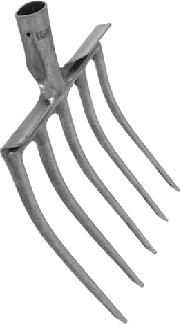 VICASKY Forca Agricola in Acciaio a 5 Denti, Testa Forca Per Aratura e Dissodamento Terreno, Attrezzo Per Giardinaggio e Orto, Sostituzione Testa Rastrello Resistente e Versatile