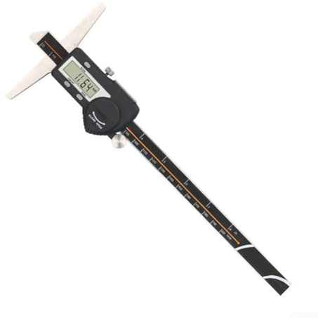 Jonikuper Calibre digital Vernier de profundidad 0-300 mm, medidor electrónico de acero inoxidable con pantalla LCD, herramienta de medición impermeable IP54 (0-200 mm)