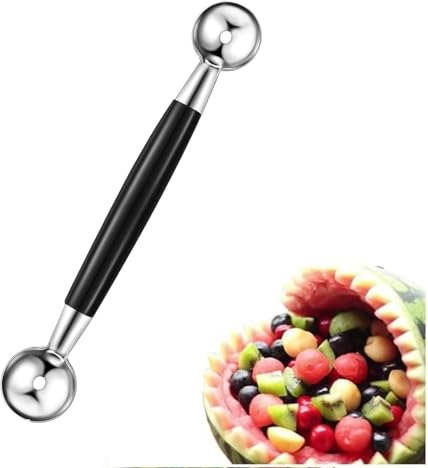 ZIOYANE 1Pcs Double Sided Melon Baller, Stainless Steel Small Ice Cream Scoop & Ball-Shaped Macaroon Mould for Fruit and Dessert Preparation