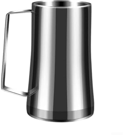 Rehoetom Boccale da birra in acciaio inox con manico isolato, boccale da birra a doppio strato per caffè, acqua, vino, latte, bicchieri portatili per uso interno ed esterno