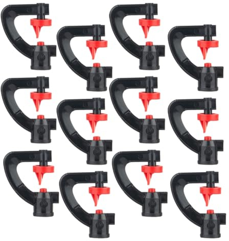 INOOMP Lot de 20 Têtes D'arrosage G 180° en Plastique Rouge, Arroseurs Rotatifs pour Pelouse et Jardin, Système D'irrigation Automatique pour Agriculture et Espaces Verts
