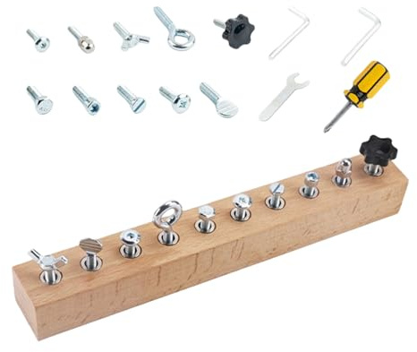 Tmboryuu Kreatives Konstruktionsspielzeug Set aus Holz und Metall mit Schraubblöcken für Kinder zum praktischen Erlernen der motorischen Fähigkeiten Konstruktionsspielzeug Set