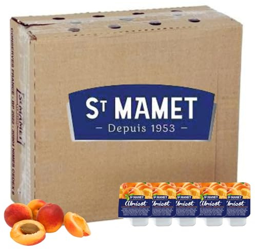 ST MAMET - 150 barquettes préparation de fruits abricot - 25 g | DDM 11/26 - 35% abricot - grand format hôtel, gîte, restauration, Airbnb, collectivité, camping et petit déjeuner