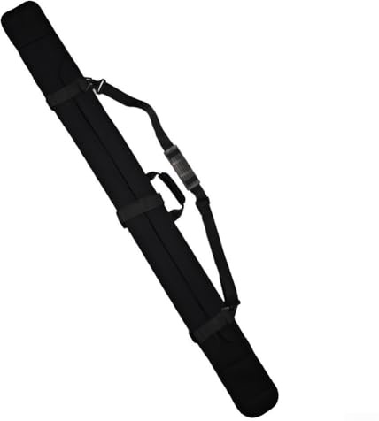 Elastische, wasserdichte Skitasche für zwei Skier mit verstellbaren Doppelriemen, gepolsterter Schultergurt, abnehmbare Schnallen, schwarzer Bezug, erhältlich in 150 cm und 155 cm (150 cm)