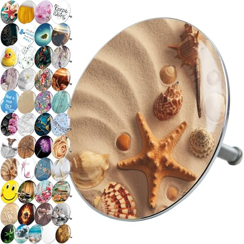 Sanilo Badewannenstöpsel, viele schöne Stöpsel für die Badewanne zur Auswahl, universal mit Motiv (Sanibel)