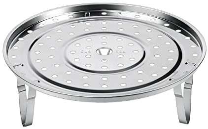 Steamer Rack 8.5/10.2 Inches 304 Stainless Steel Steaming Rack Steam Tray with Removable Legs for Steamer Cookware Instant Pressure Cooker Multi-functional Steamer Basket (21.5 cm)