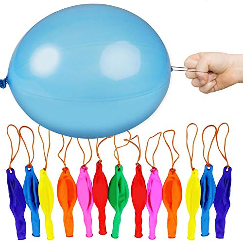THE TWIDDLERS 50er Set XL Punch Luftballons (46 cm) - Groß Bunte Gummiband-Ballons als Mitgebsel für Kindergeburtstag und Partytüten-Füllung