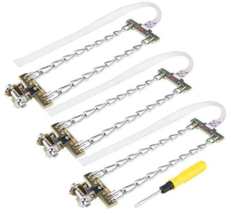 Keenso Snow Chains for Cars, 3 Pcs Car Snow Chain, Anti-skid Emergency Snow Tire Chains Snow Socks for Car SUV Truck
