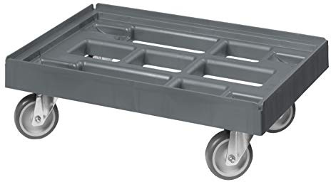 Transportroller für Kisten 60 x 40 cm mit 4 Lenkrollen in grau