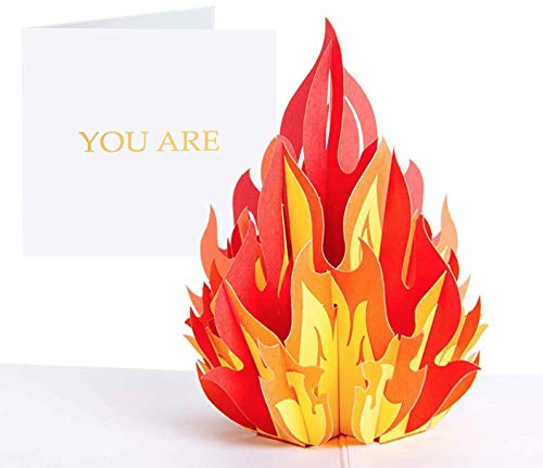PopLife You're Fire Tarjeta emergente para todas las ocasiones - Tarjeta de felicitaciones en blanco 3D - Para el día de la madre, el día del padre, graduación, broma - Se pliega para enviar