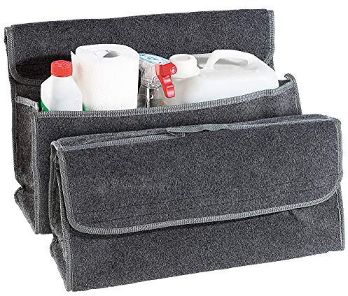 Lescars Auto Kofferraumtasche: 2er Pack Anti-Rutsch-Kofferraumtasche mit Klettbefestigung Large (Autotasche Kofferraum, Autozubehör Zeugtasche, Zubehör)