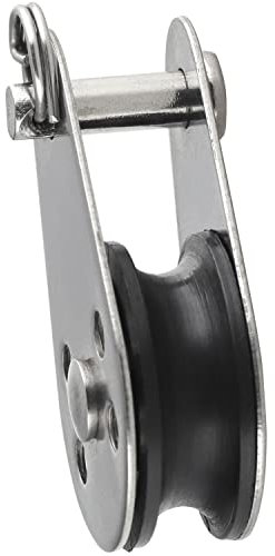 FASTON® Miniblock mit Kunststoffrolle und Sicherungsbolzen 25 mm Edelstahl A2 V2A (5 Stück) Nylonrolle Seilblock Umlenkrolle Blockseilrolle Drahtseilblock Block